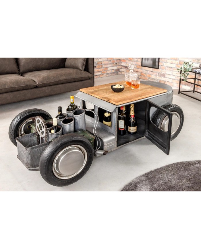 Table basse design avec range bouteilles RETRO RIDER