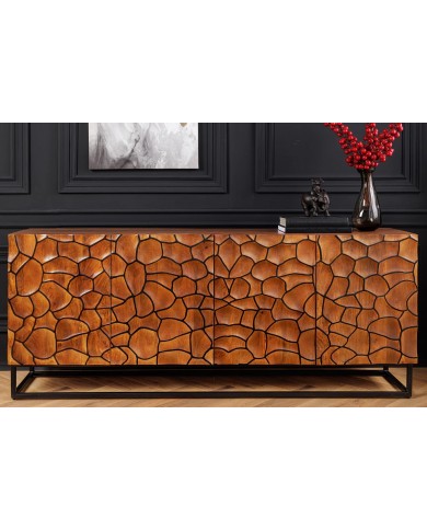 Commode buffet en bois de massif de manguier 4 portes 180 cm MAGMA