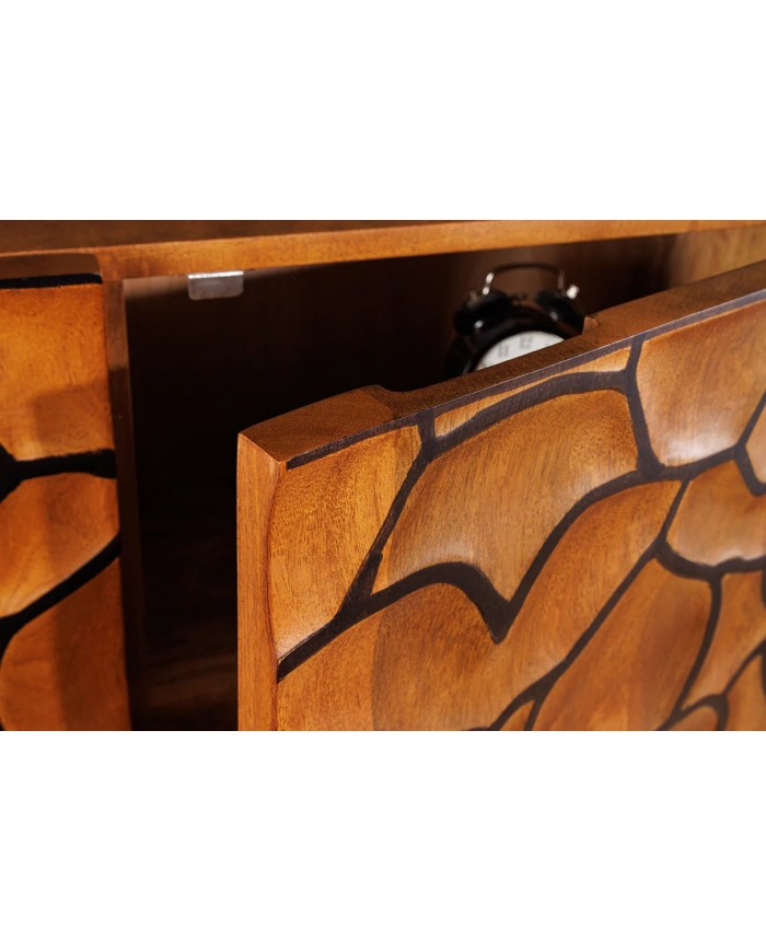 Commode buffet en bois de massif de manguier 4 portes 180 cm MAGMA