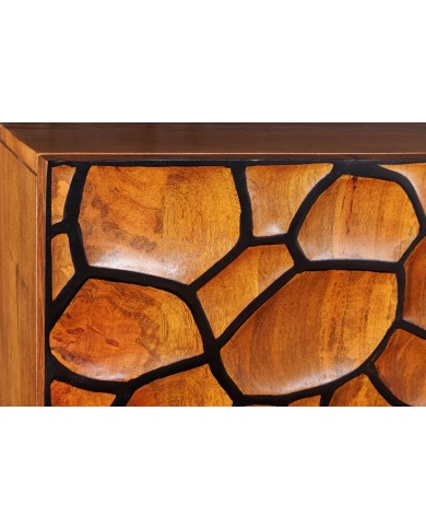 Commode buffet en bois de massif de manguier 4 portes 180 cm MAGMA