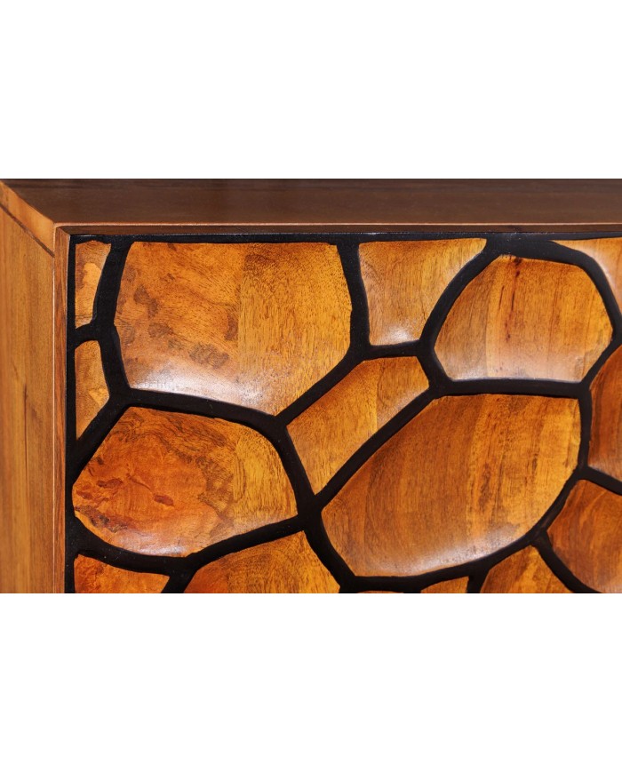 Commode buffet en bois de massif de manguier 4 portes 180 cm MAGMA