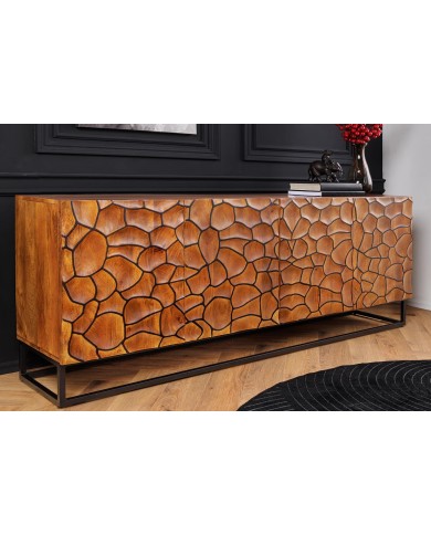 Commode buffet en bois de massif de manguier 4 portes 180 cm MAGMA