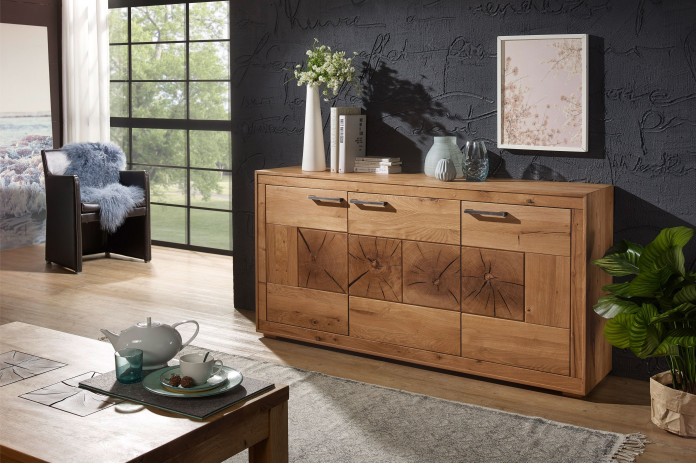 Commode chêne massif huilé - 3 portes collection Intemporel