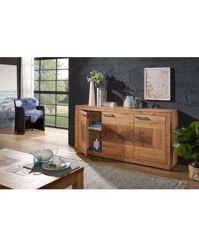 Commode chêne massif huilé - 3 portes collection Intemporel