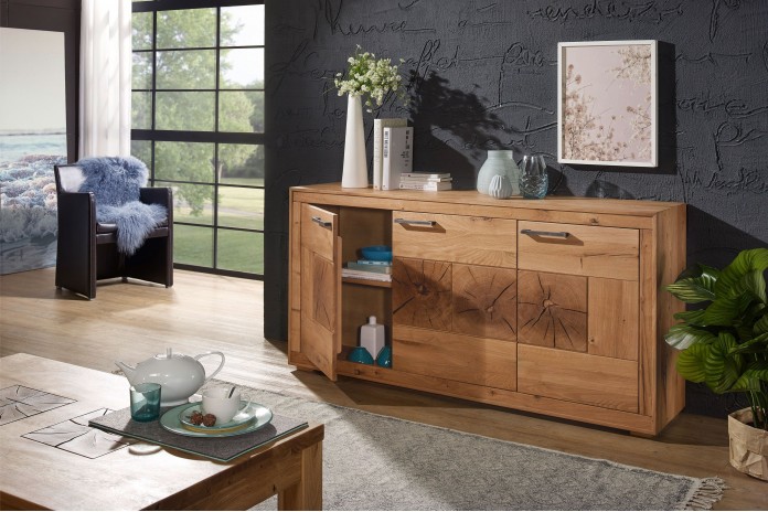 Commode chêne massif huilé - 3 portes collection Intemporel