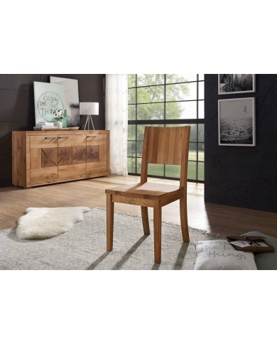 Commode chêne massif huilé - 3 portes collection Intemporel