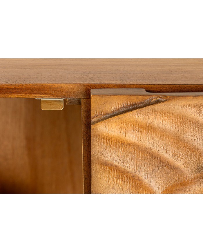Buffet serpent sculpté en bois de manguier 120 cm  COBRA