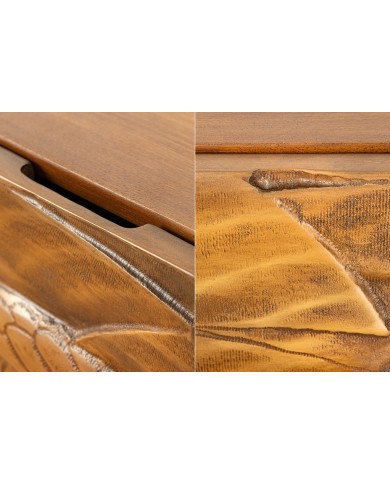 Buffet serpent sculpté en bois de manguier 120 cm  COBRA