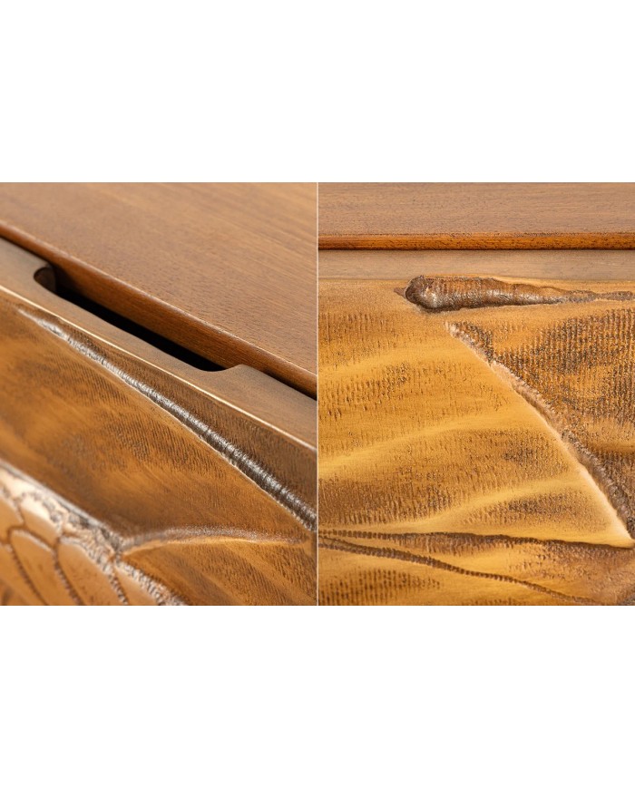 Buffet serpent sculpté en bois de manguier 120 cm  COBRA