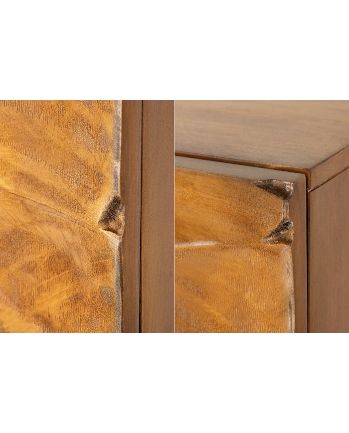 Buffet serpent sculpté en bois de manguier 120 cm  COBRA