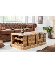 Table basse fonction bar en bois de manguier naturel 100 cm CAVISTO