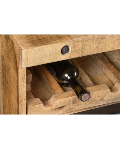 Buffet de garde à vin bois précieux de manguier - 175 cm VIGNOBLE