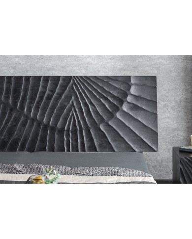 Lit 180x200 cm en bois de manguier sculpté à la main OBSIDIAN