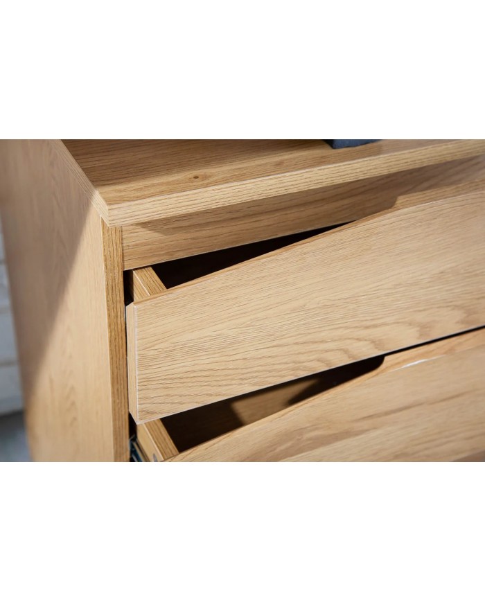 Bureau design avec 3 tiroirs aspect chêne 160 cm STEEL WOOD