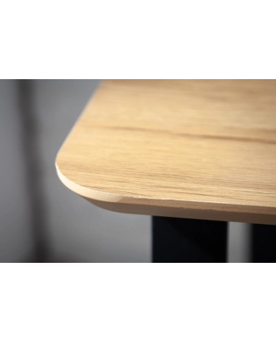 Bureau design avec 3 tiroirs aspect chêne 160 cm STEEL WOOD