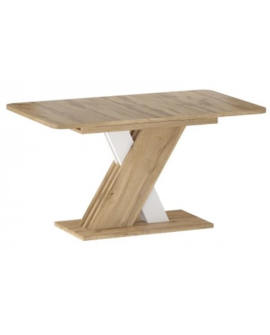 Table extensible chêne wotan et blanc mat 140-180 cm     Exol 100 € remise immédiate