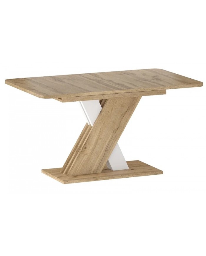 Table extensible chêne wotan et blanc mat 140-180 cm     Exol 100 € remise immédiate