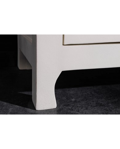 Buffet haut manguier massif teinté blanc 140 cm ORIENT WOOD
