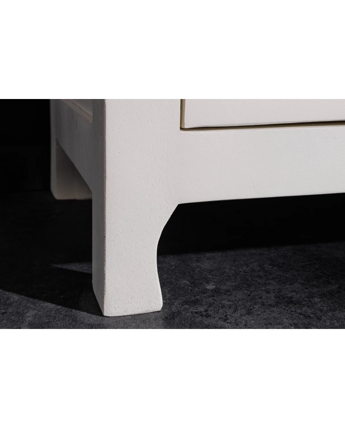 Buffet haut manguier massif teinté blanc 140 cm ORIENT WOOD