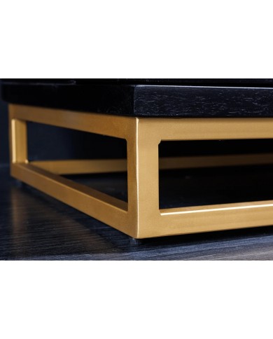 Bar buffet bois de manguier design avec tiroirs, porte verre et porte bouteille 140 cm AMMONIS