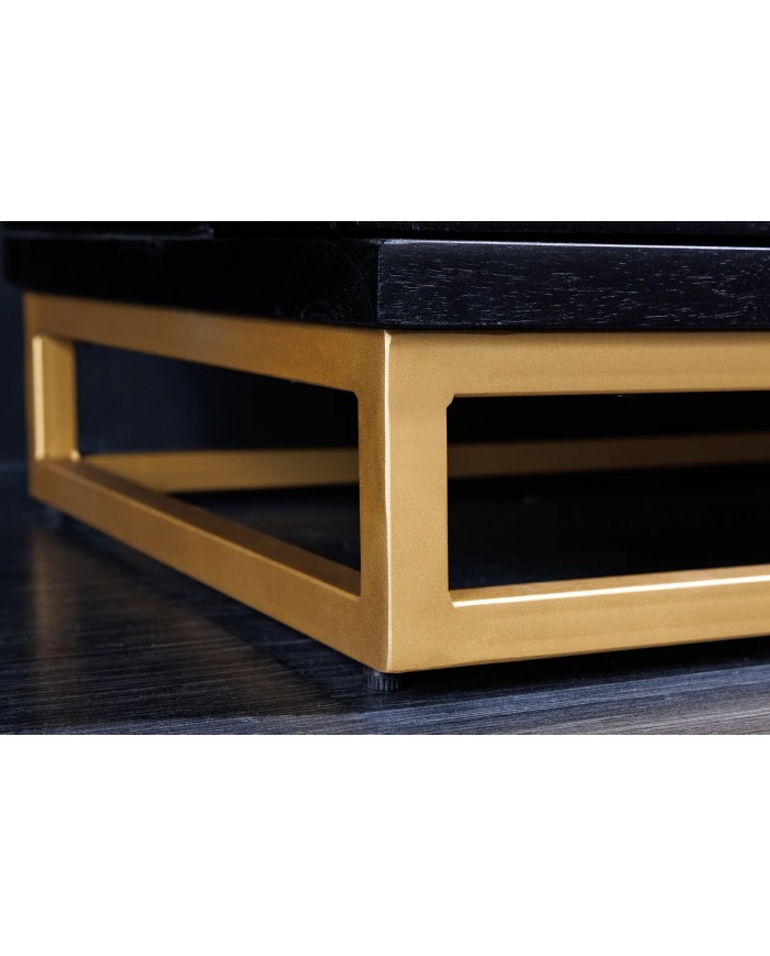 Bar buffet bois de manguier design avec tiroirs, porte verre et porte bouteille 140 cm AMMONIS