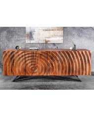 Commode buffet en bois massif de manguier 4 portes 180 cm ZEN DROP