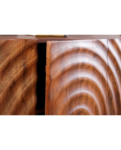 Commode buffet en bois massif de manguier 4 portes 180 cm ZEN DROP