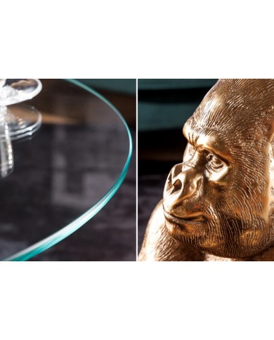 Table d'appoint en verre 60 cm PRIMAL GOLD
