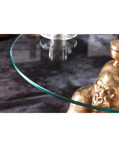 Table d'appoint en verre 60 cm PRIMAL GOLD