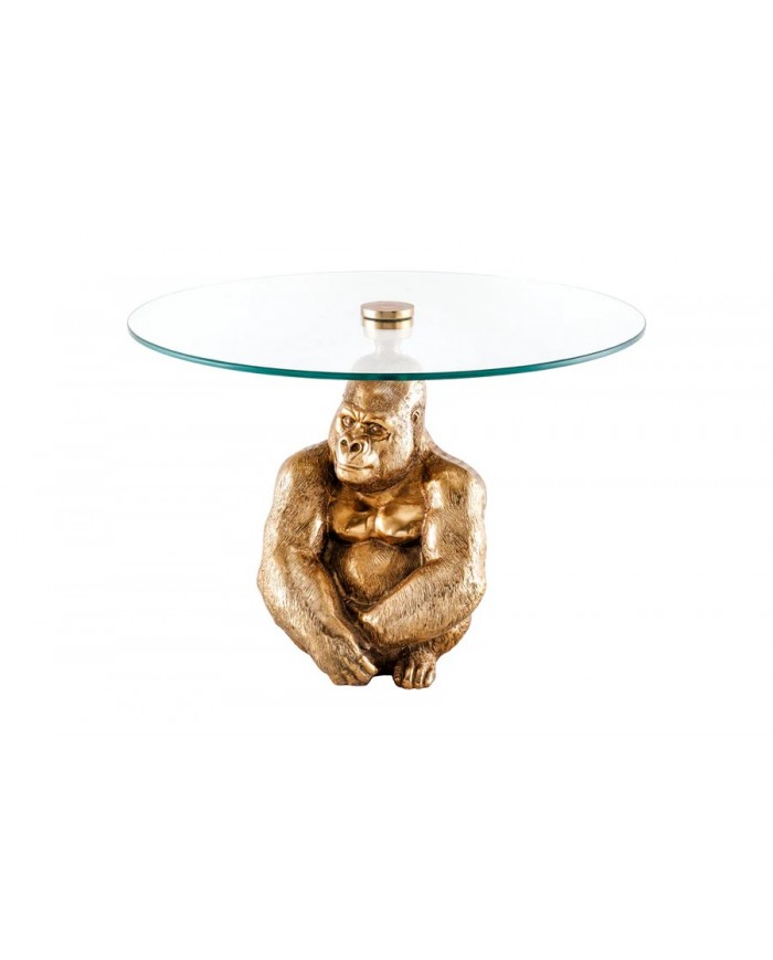 Table d'appoint en verre 60 cm PRIMAL GOLD