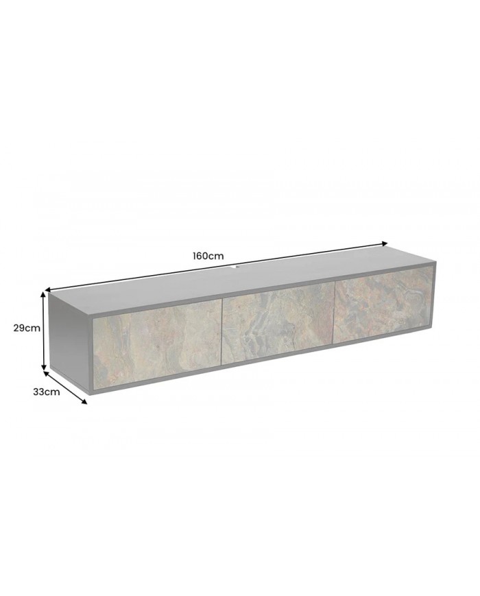 Meuble TV suspendu en bois d'acacia 160 cm MOUNTAIN STONE