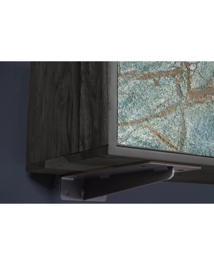 Meuble TV suspendu en bois d'acacia 160 cm MOUNTAIN STONE