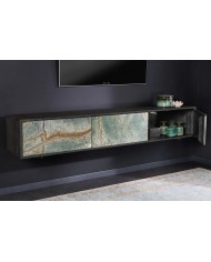 Meuble TV suspendu en bois d'acacia 160 cm MOUNTAIN STONE