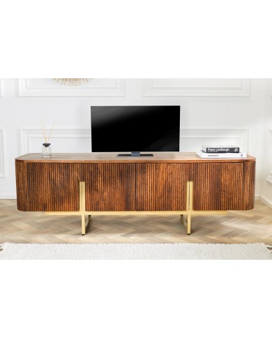 Meuble TV style rétro en bois de manguier 160 cm BELMOND