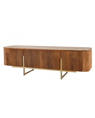 Meuble TV style rétro en bois de manguier 160 cm BELMOND