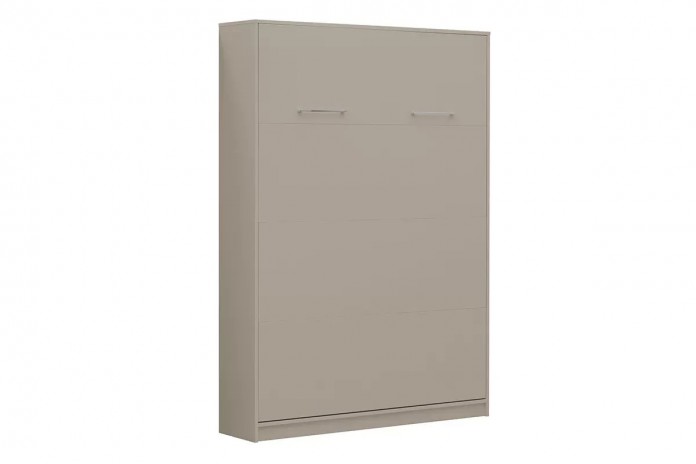 Armoire lit escamotable relevable vertical 140x200 cm taupe Premium