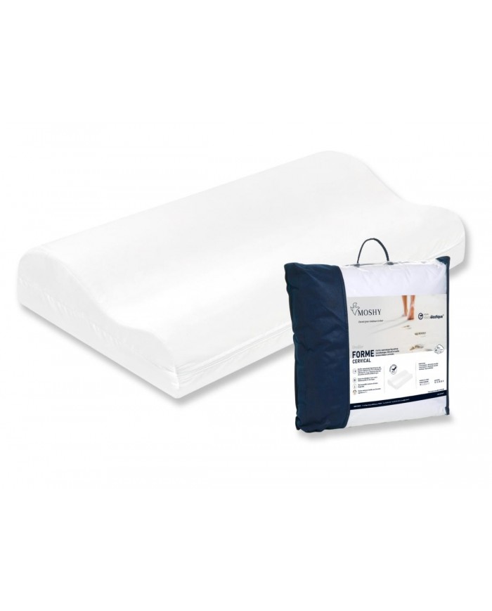 Oreiller cervical ergonomique mémoire de forme 55x30 cm Visco cervical