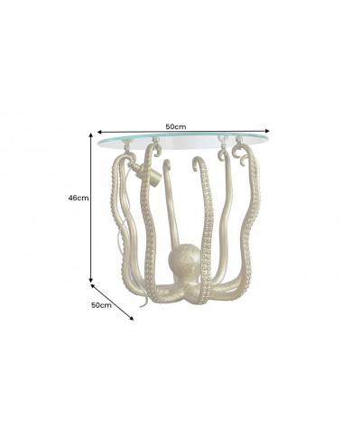 Table d'appoint avec lampe dorée intégrée 50 cm KRAKEN LIGHT