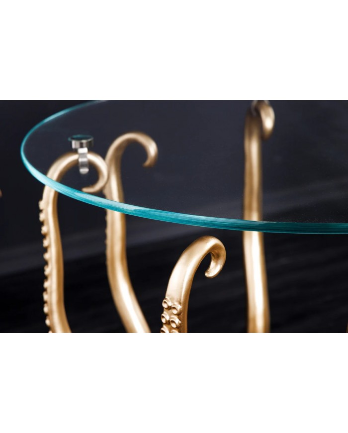 Table d'appoint avec lampe dorée intégrée 50 cm KRAKEN LIGHT