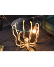 Table d'appoint avec lampe dorée intégrée 50 cm KRAKEN LIGHT