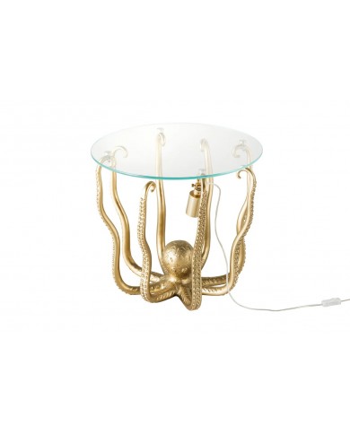 Table d'appoint avec lampe dorée intégrée 50 cm KRAKEN LIGHT