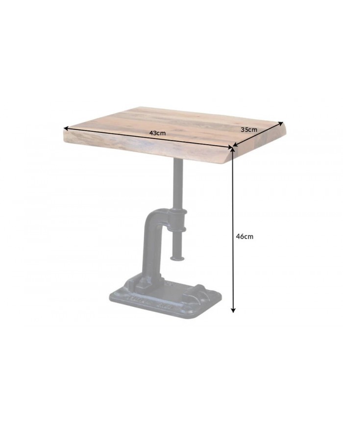 Table basse style industriel bois d'acacia massif 35mm RAW