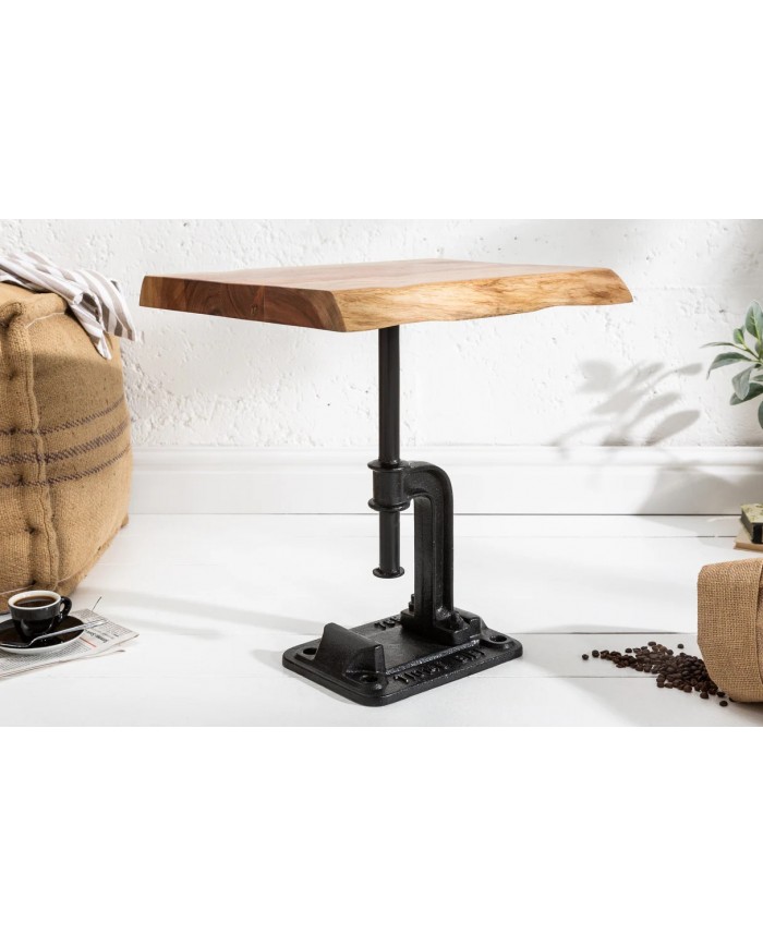 Table basse style industriel bois d'acacia massif 35mm RAW