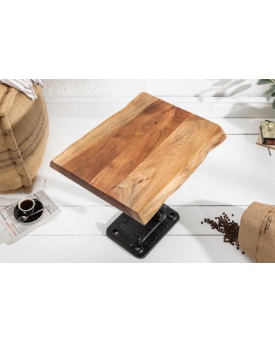 Table basse style industriel bois d'acacia massif 35mm RAW
