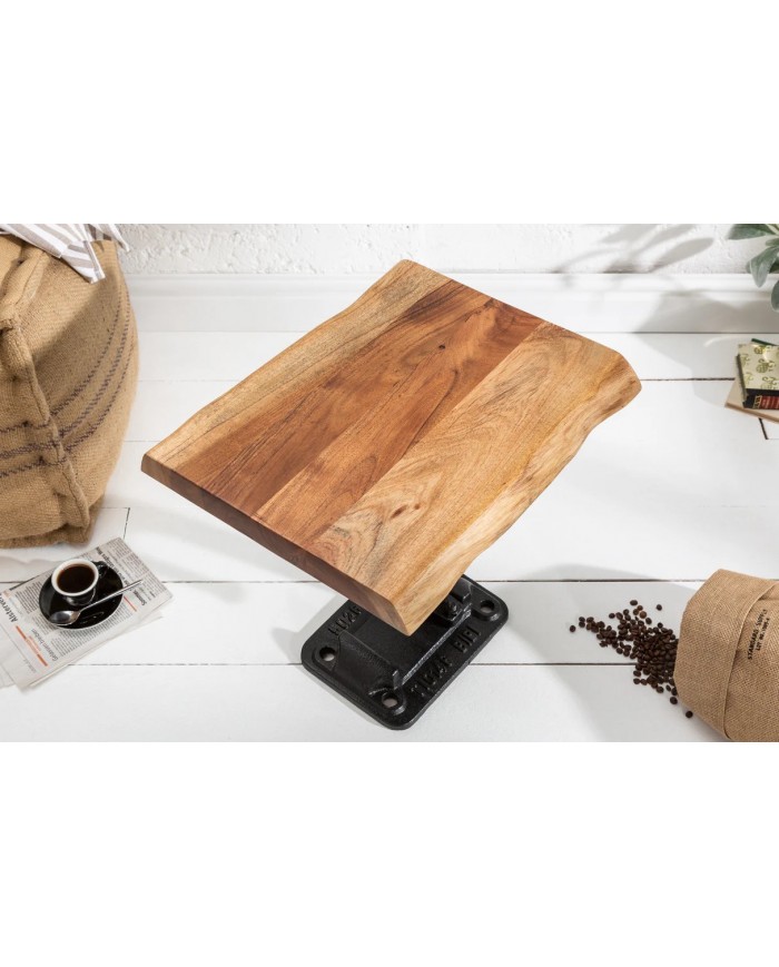 Table basse style industriel bois d'acacia massif 35mm RAW