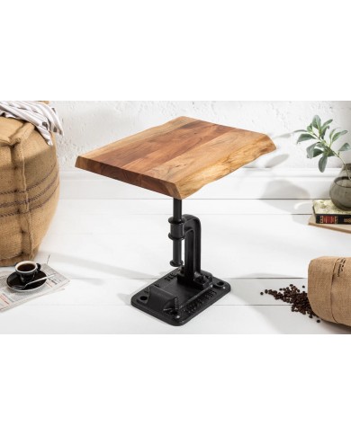 Table basse style industriel bois d'acacia massif 35mm RAW