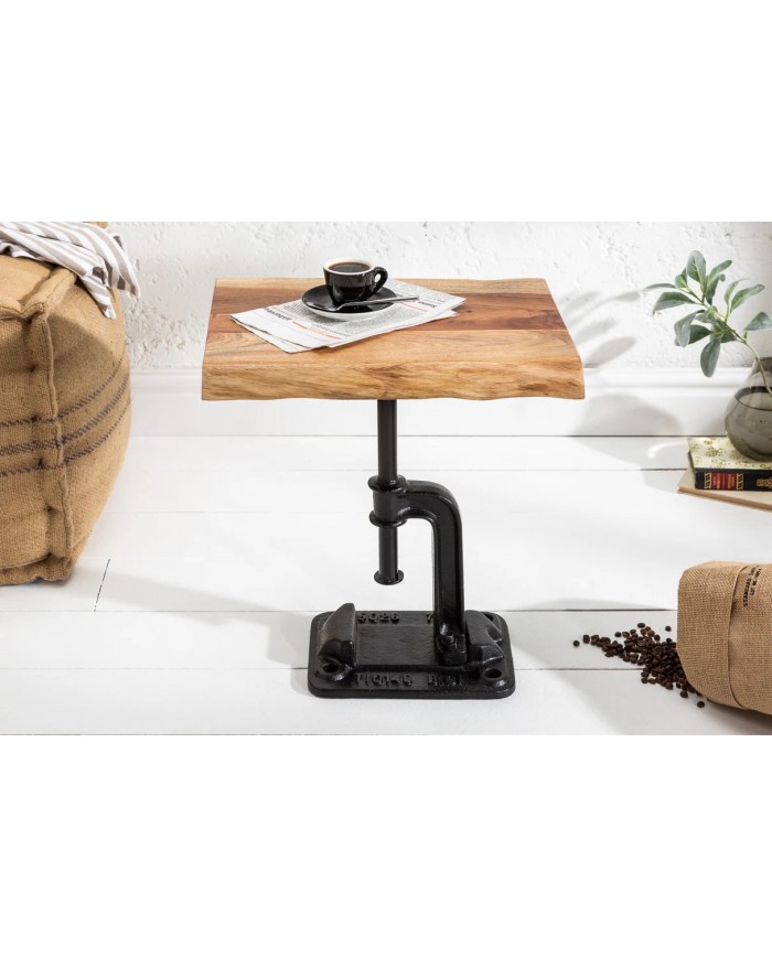 Table basse style industriel bois d'acacia massif 35mm RAW