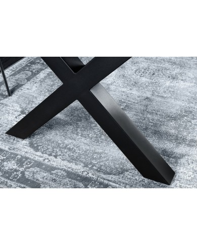 Table à manger aspect chêne sauvage blanchi gris 160 cm OAKLAND