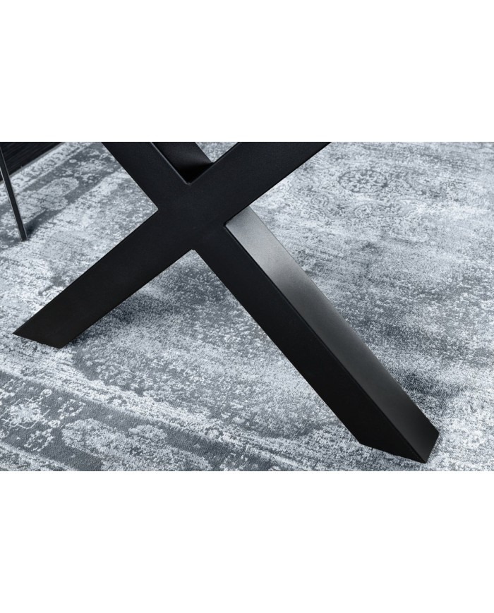 Table à manger aspect chêne sauvage blanchi gris 160 cm OAKLAND