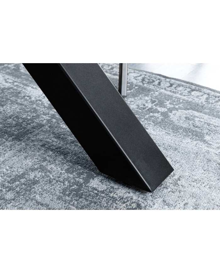Table à manger aspect chêne sauvage blanchi gris 160 cm OAKLAND